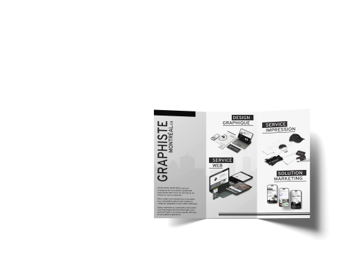 Exemple de brochure pliée Graphiste Montréal