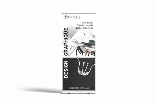 Présentoir rétractable personnalisé Graphiste Montréal